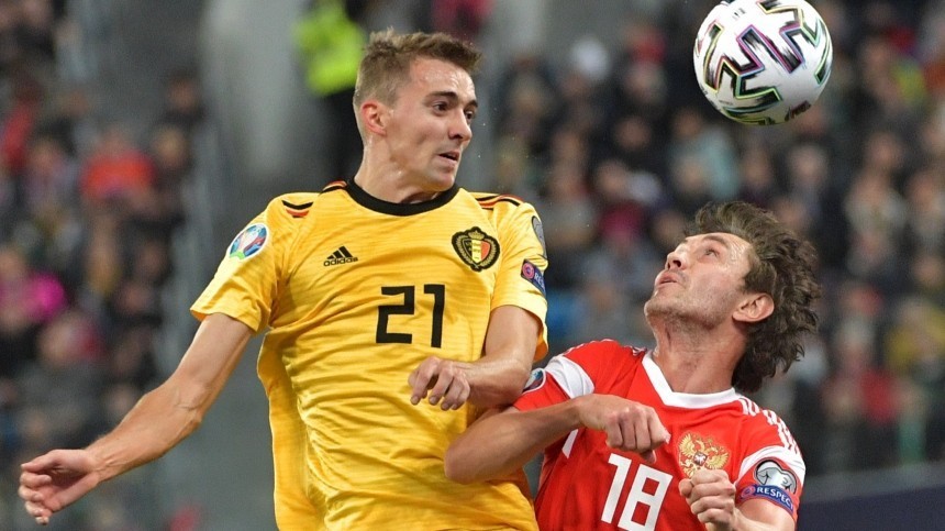 Сборная России крупно уступила бельгийцам со счетом 1:4 в отборе Евро-2020