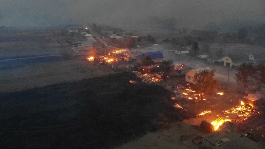 Более 20 домов сгорели под Воронежем из-за лесных пожаров — видео