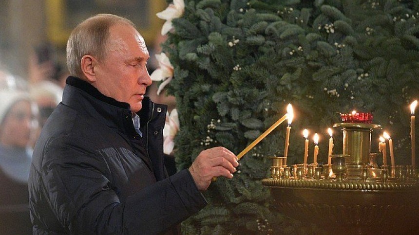 Владимир Путин встречает Рождество в Новгородской области