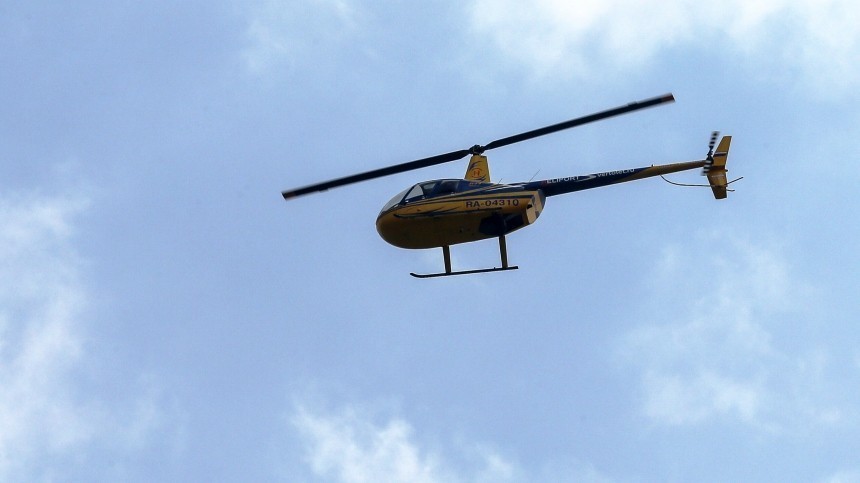 Видео с места крушения вертолета Robinson в Подмосковье