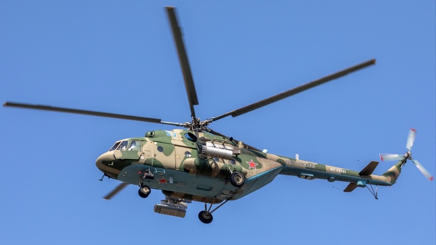 Минобороны впервые показало боевую работу вертолетов Ми-8МТВ-5 и Ка-52