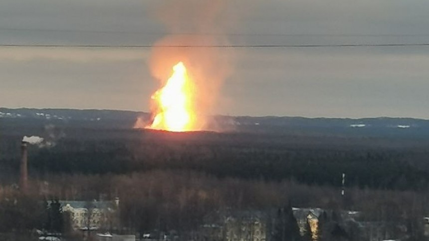 В Ленинградской области произошел мощный взрыв и сильный пожар