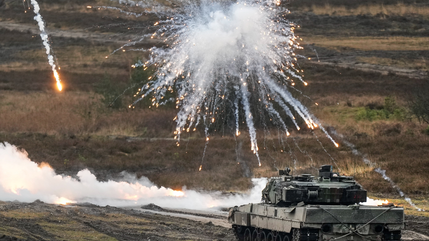 Силы ВС РФ уничтожили еще один немецкий Leopard  видео