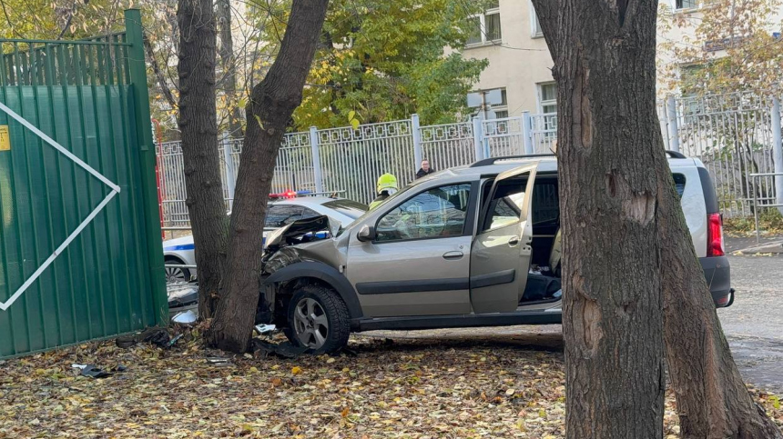 Подросток на Ладе врезался в дерево в центре Москвы