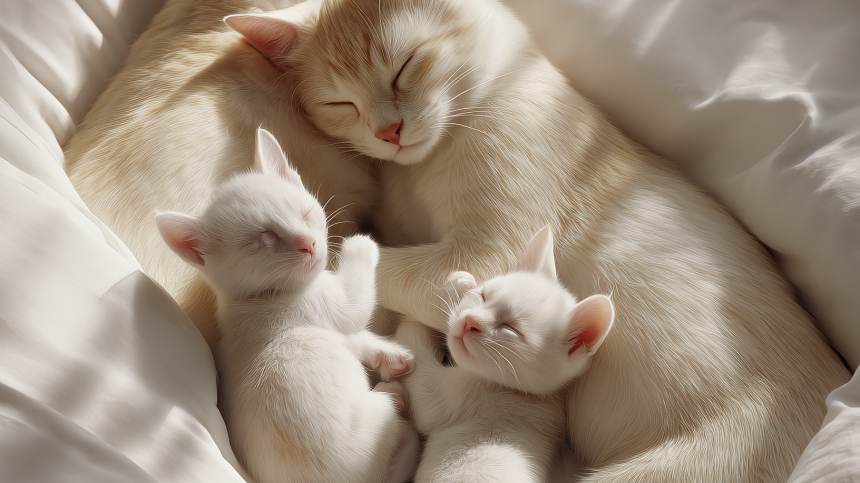 Упавшая с 29-го этажа беременная кошка родила двоих котят