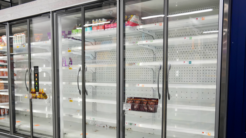 Американцы в панике опустошили полки магазинов в ожидании зимнего шторма