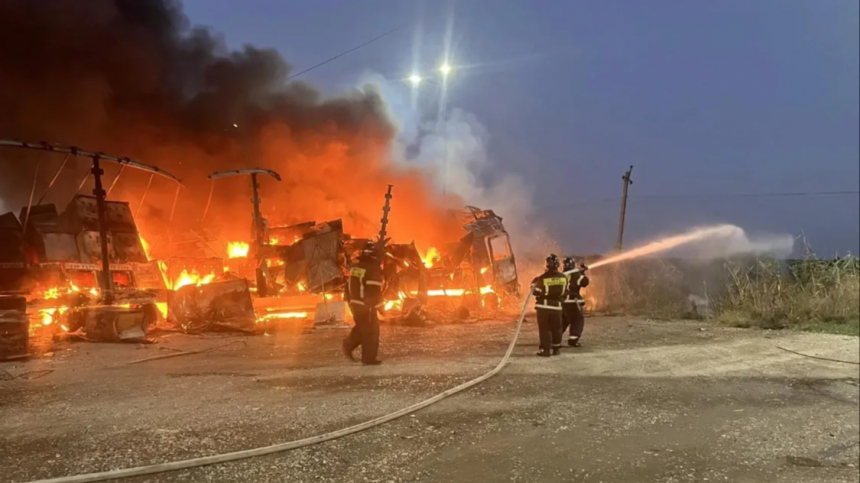 Водитель фуры заживо сгорел из-за упавшего высоковольтного провода в Дагестане